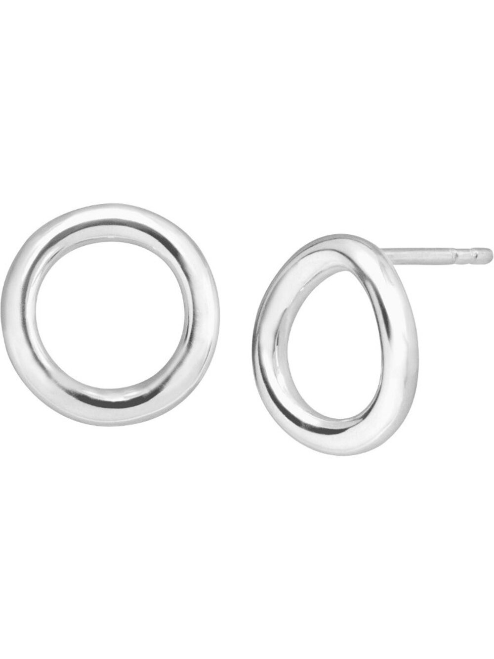 Sterling Silver Open Circle Stud Earrings - Elegant Karma Design, Perfect Gift